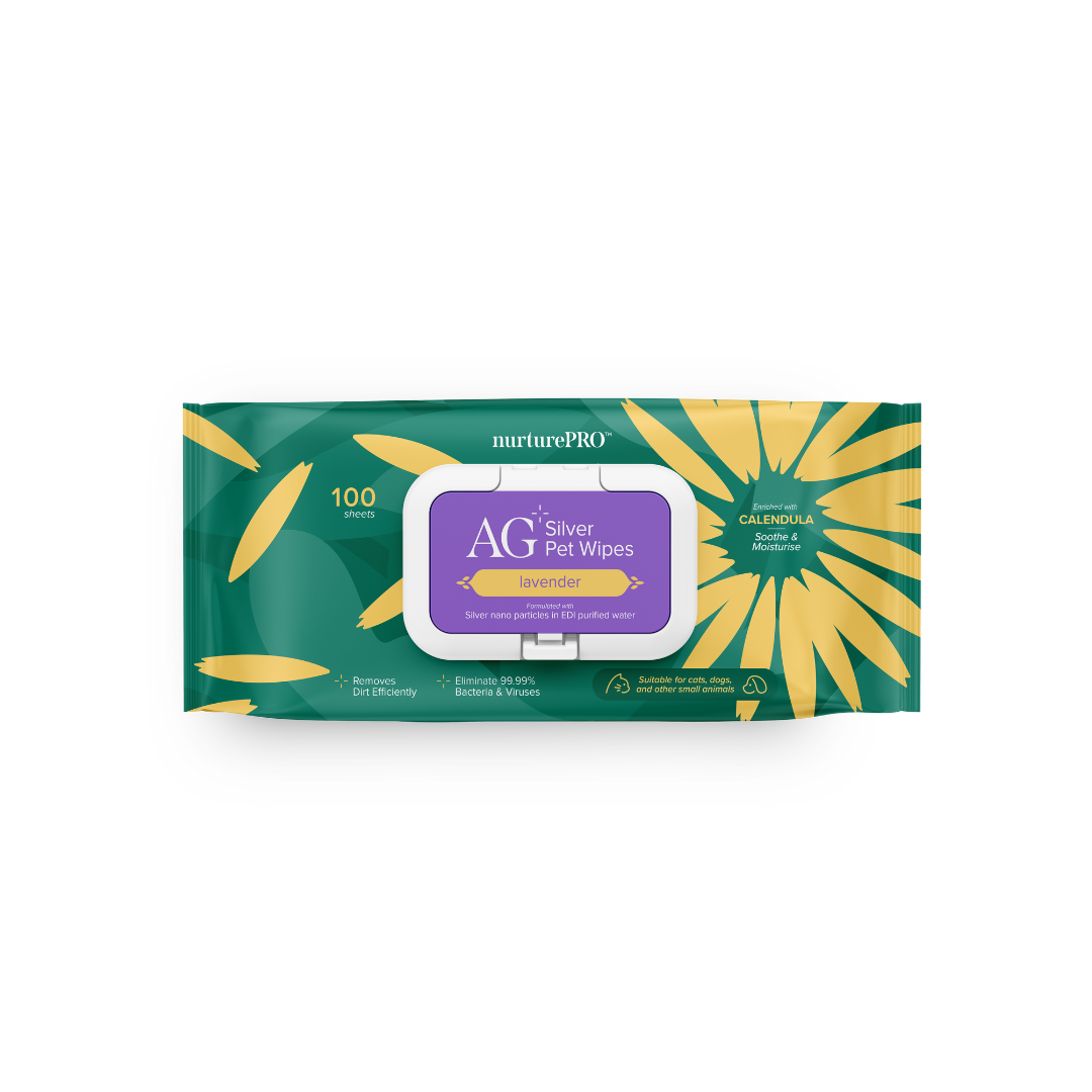 Nurture Pro AG Silver Pet Wipes - Lavender, 100 Sheets