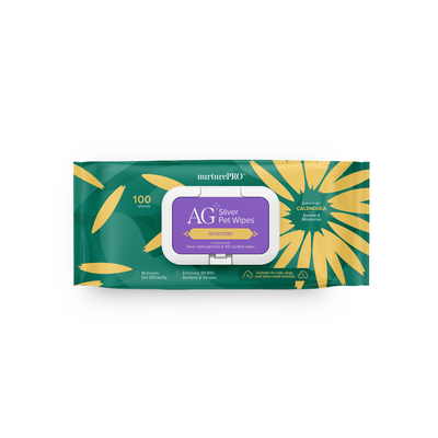 Nurture Pro AG Silver Pet Wipes - Lavender, 100 Sheets