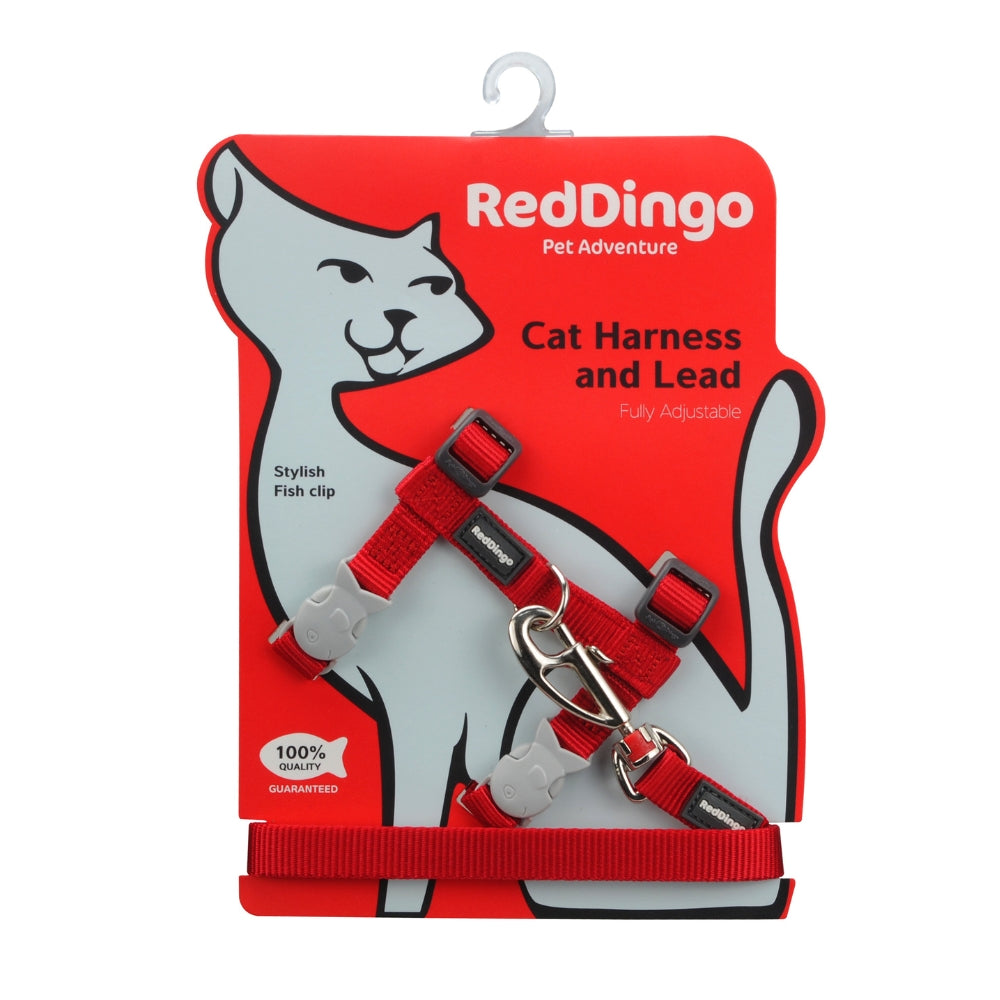 Red Dingo Cat Harness and Lead Combo Classic