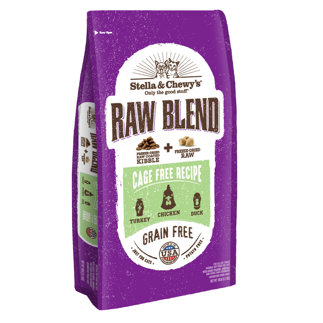 Stella & Chewy’s Raw Blend Dry Cat Food – Cage-Free Chicken, Turkey & Duck