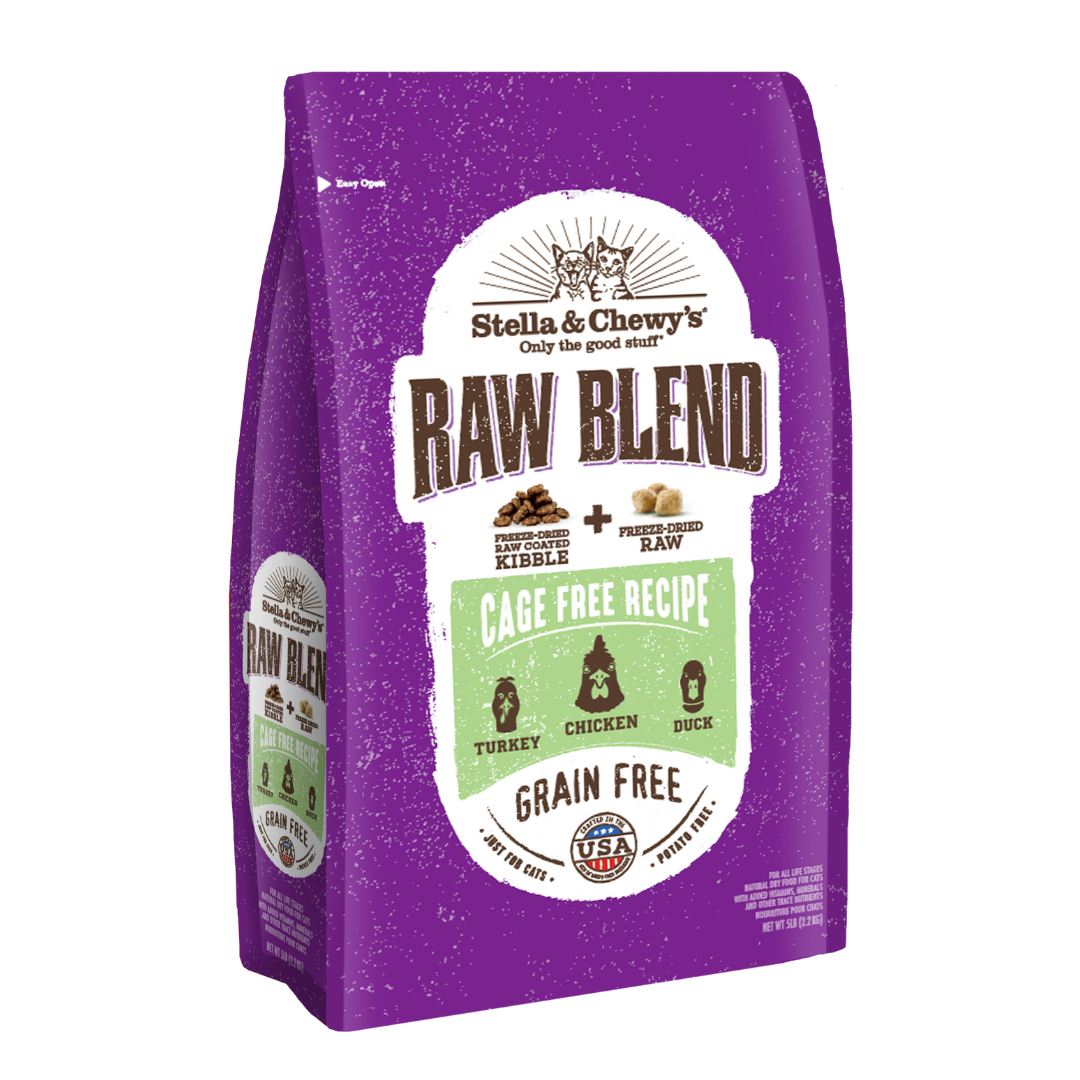 Stella & Chewy’s Raw Blend Dry Cat Food – Cage-Free Chicken, Turkey & Duck