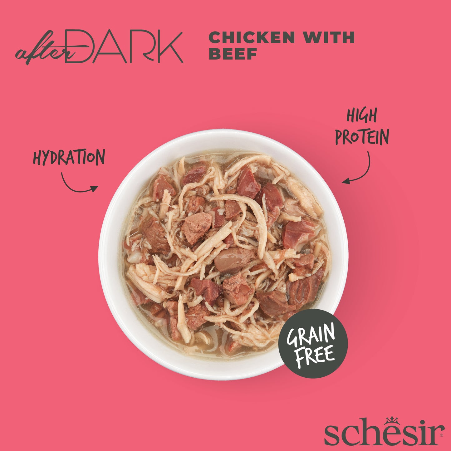 Schesir After Dark Wholefood - Chicken with Beef, 80g