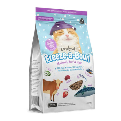 Loveabowl Freeze-a-Bowl Freeze Dried Raw Mackerel, Beef, & Fish