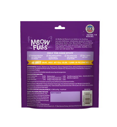Stella & Chewy's Meowfulls Freeze Dried Cat Treats - Chicken & Chicken Liver Recipe, 1.5oz