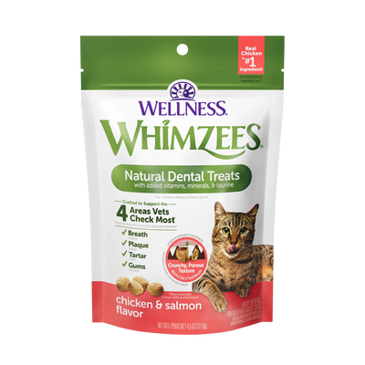 Whimzees Cat Dental Treats - Chicken & Salmon Flavour, 2oz