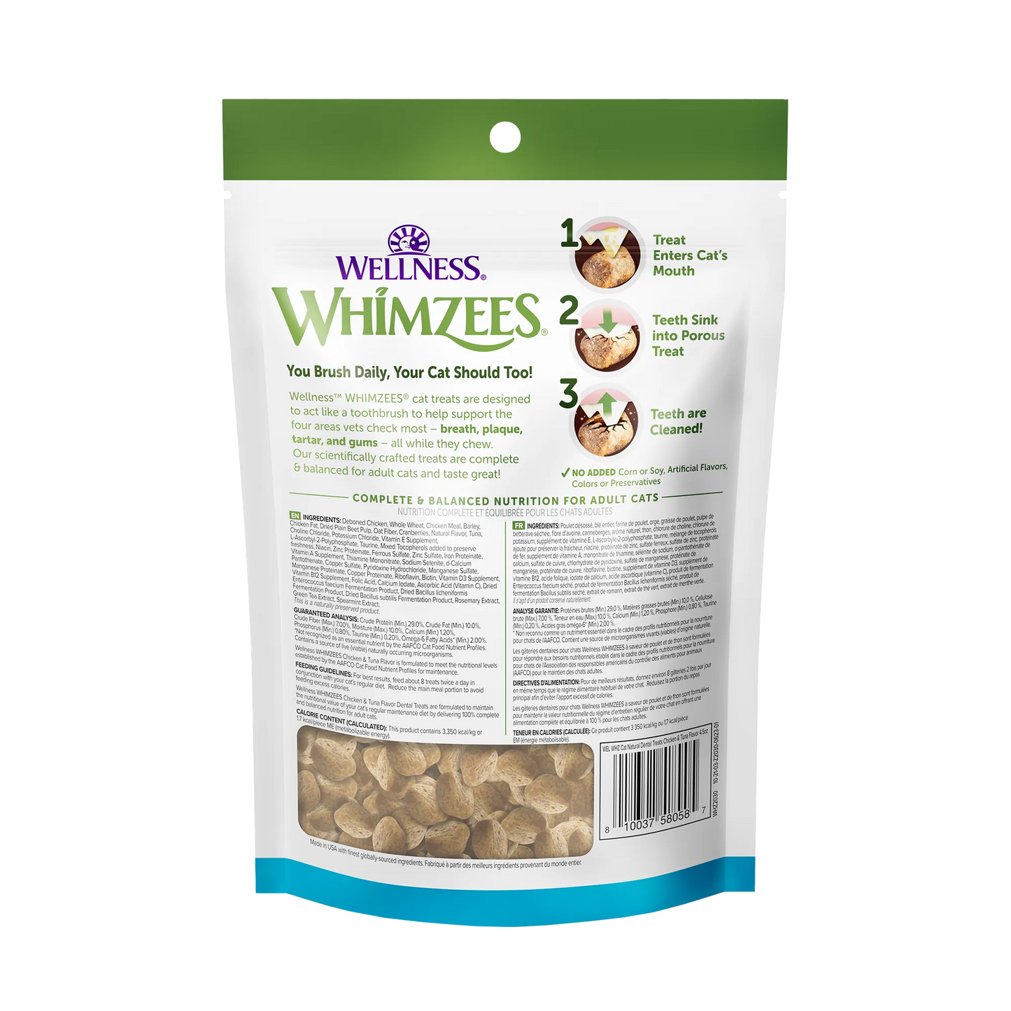 Whimzees Cat Dental Treats - Chicken & Tuna Flavour, 2oz