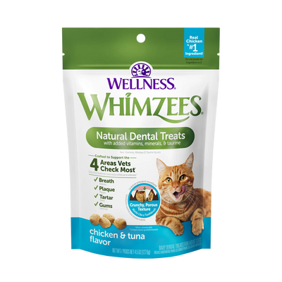 Whimzees Cat Dental Treats - Chicken & Tuna Flavour, 2oz