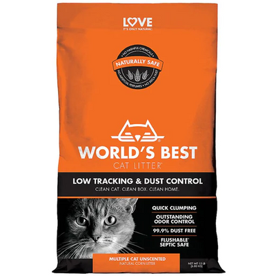 World’s Best Cat Litter Corn Kernel Clumping Cat Litter – Low Tracking