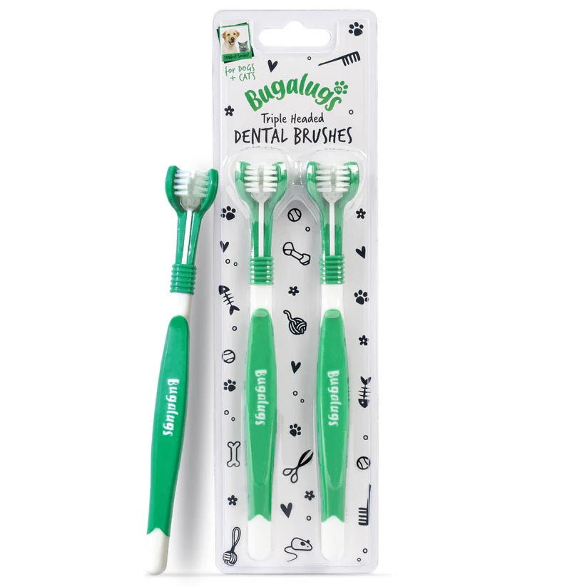 Bugalugs Triple Headed Dental Care Toothbrushes