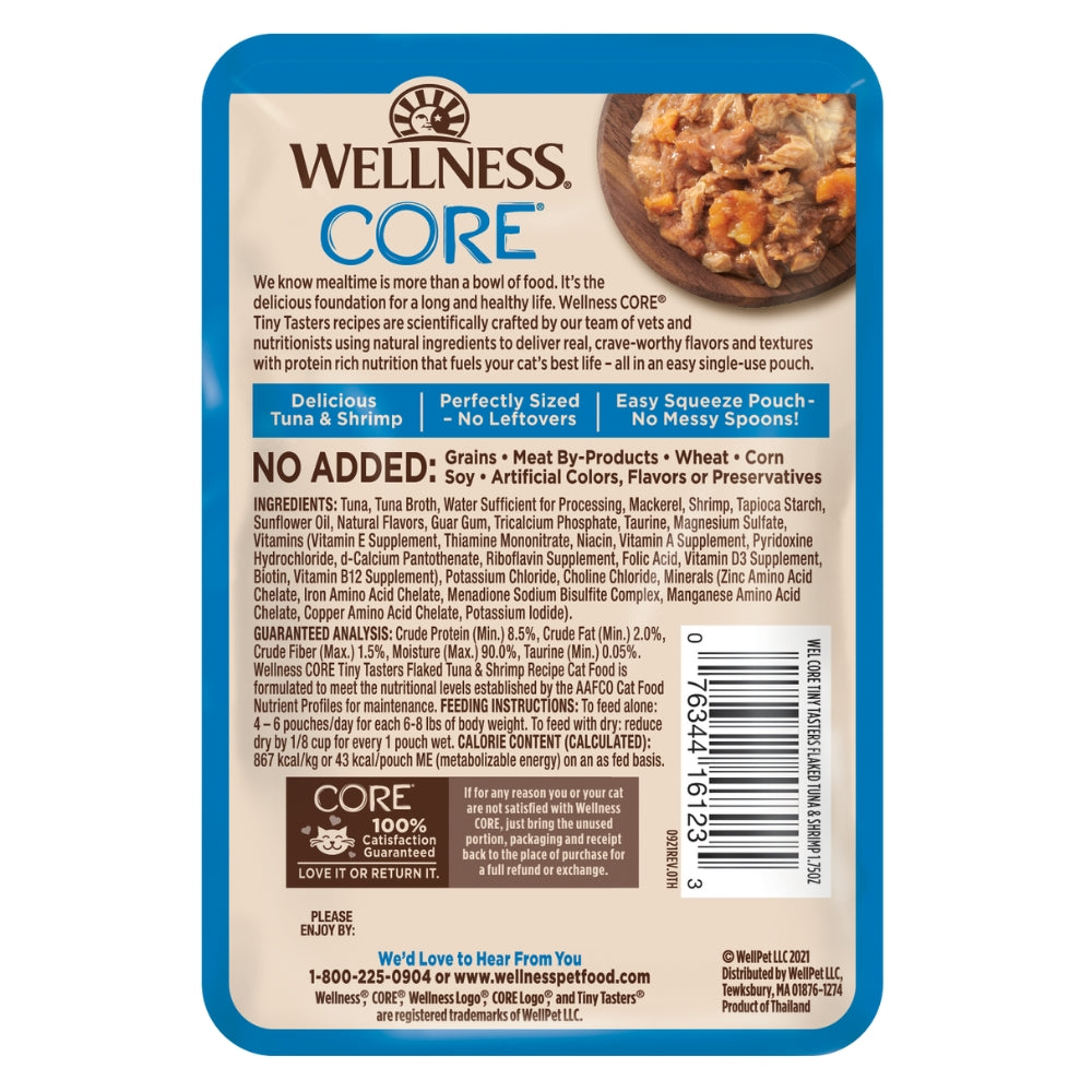 Wellness CORE Tiny Tasters Flaked Tuna & Shrimp Wet Cat Food, 1.75 oz