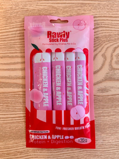 Amelisa Pet & Co - Rawly Stick Plus - Chicken & Apple 4PCS PCK