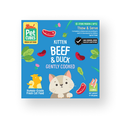 PetCubes Gently Cooked Beef and Duck for Kittens - Tray