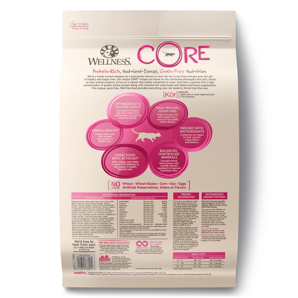Wellness CORE Adult Turkey, Turkey meal & Duck Dry Cat Food