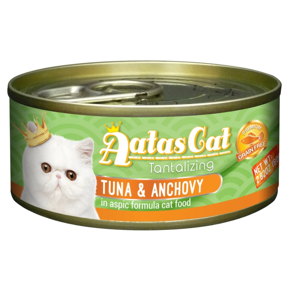Aatas Cat Tantalizing Tuna & Anchovy in Aspic Cat Canned Food, 80g