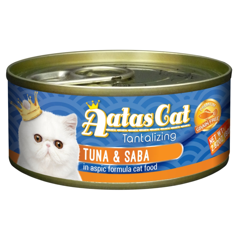 Aatas Cat Tantalizing Tuna & Saba in Aspic Cat Canned Food, 80g