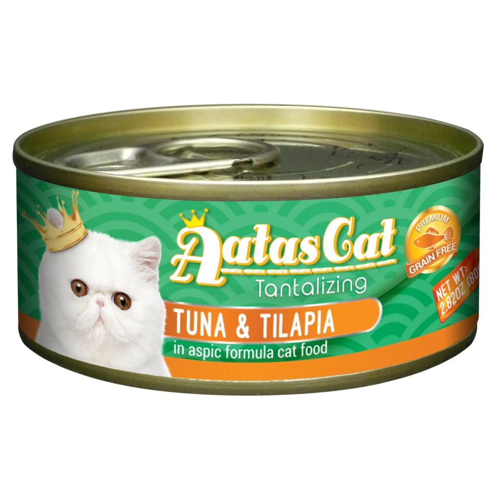 Aatas Cat Tantalizing Tuna & Tilapia in Aspic Cat Canned Food, 80g
