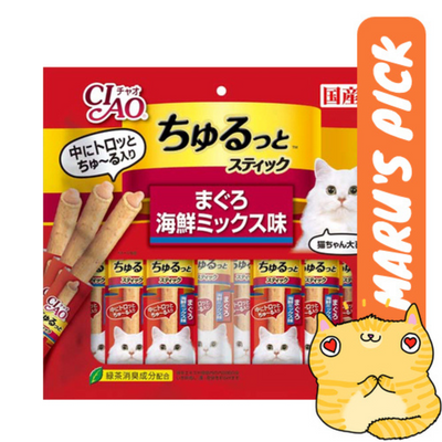 Ciao Churutto Stick Maguro with Scallop Formula Treats 140g