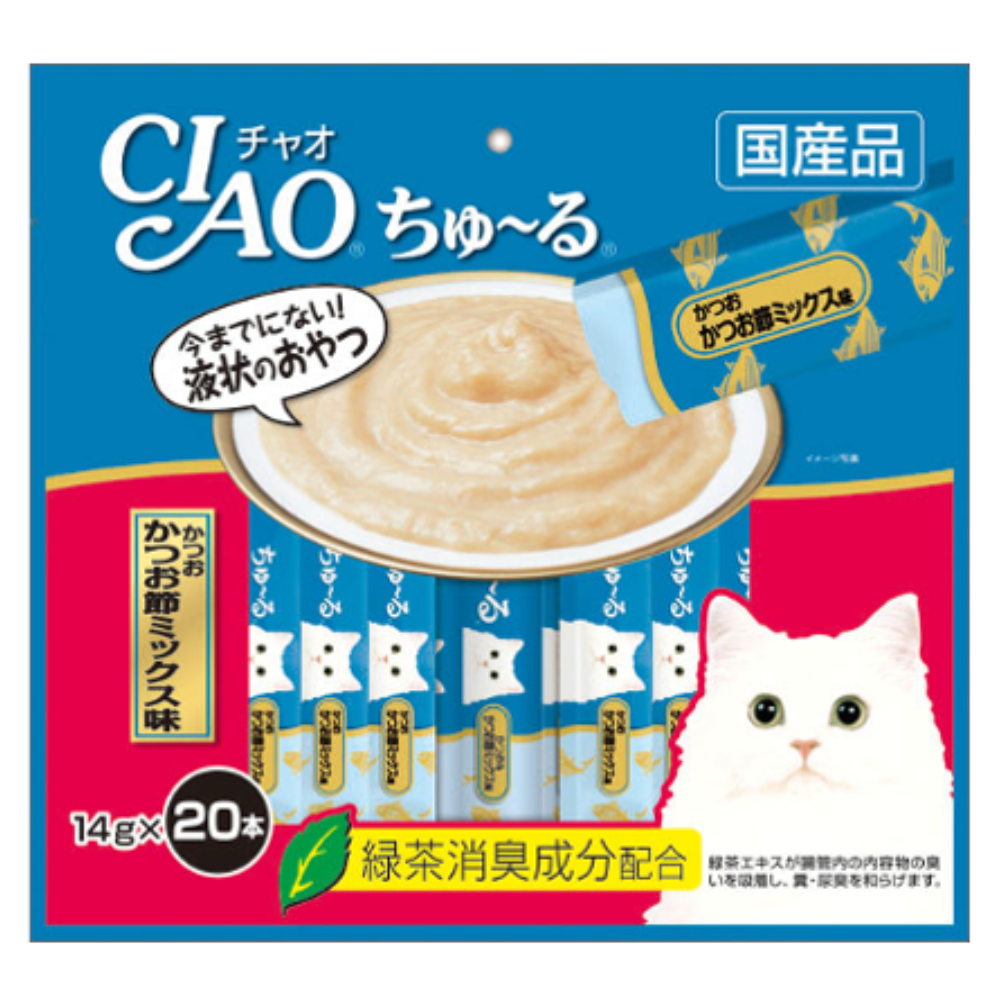Ciao Churu Dried Bonito Mix Liquid Cat Treat 20-Pack, 280g