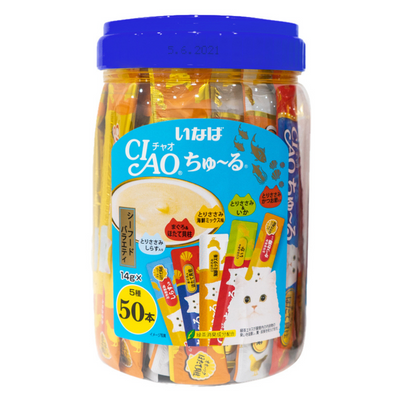 Ciao Churu Festive Seafood Mix Liquid Cat Treat 50-Pack