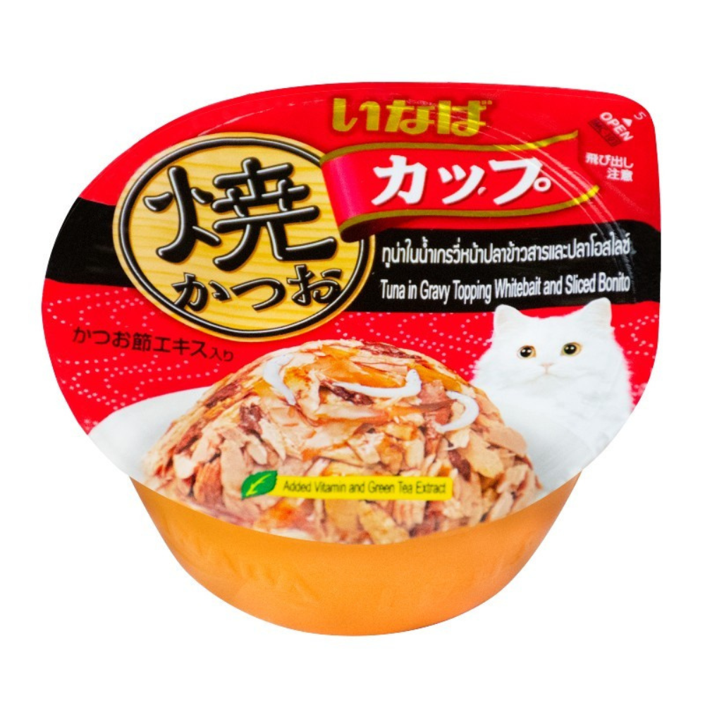 Ciao Grilled Tuna in Gravy with Whitebait & Bonito Cups, 70g