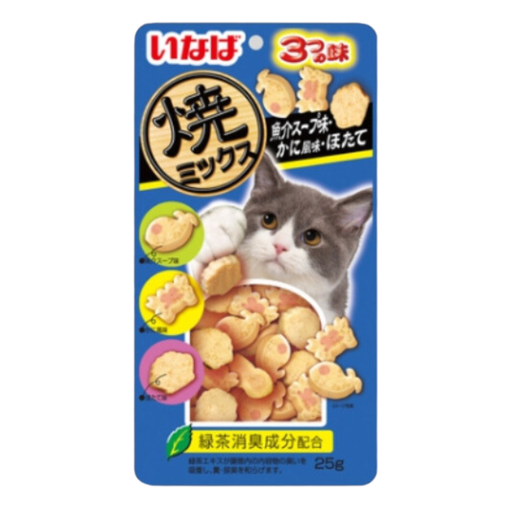 Ciao Tuna & Tuna & Chicken Fillet with Dried Bonito, Seafood and Crab Soft Cat Treats