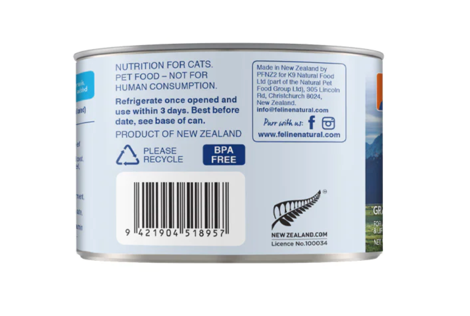 Feline Natural Beef Canned Cat Food, 170g