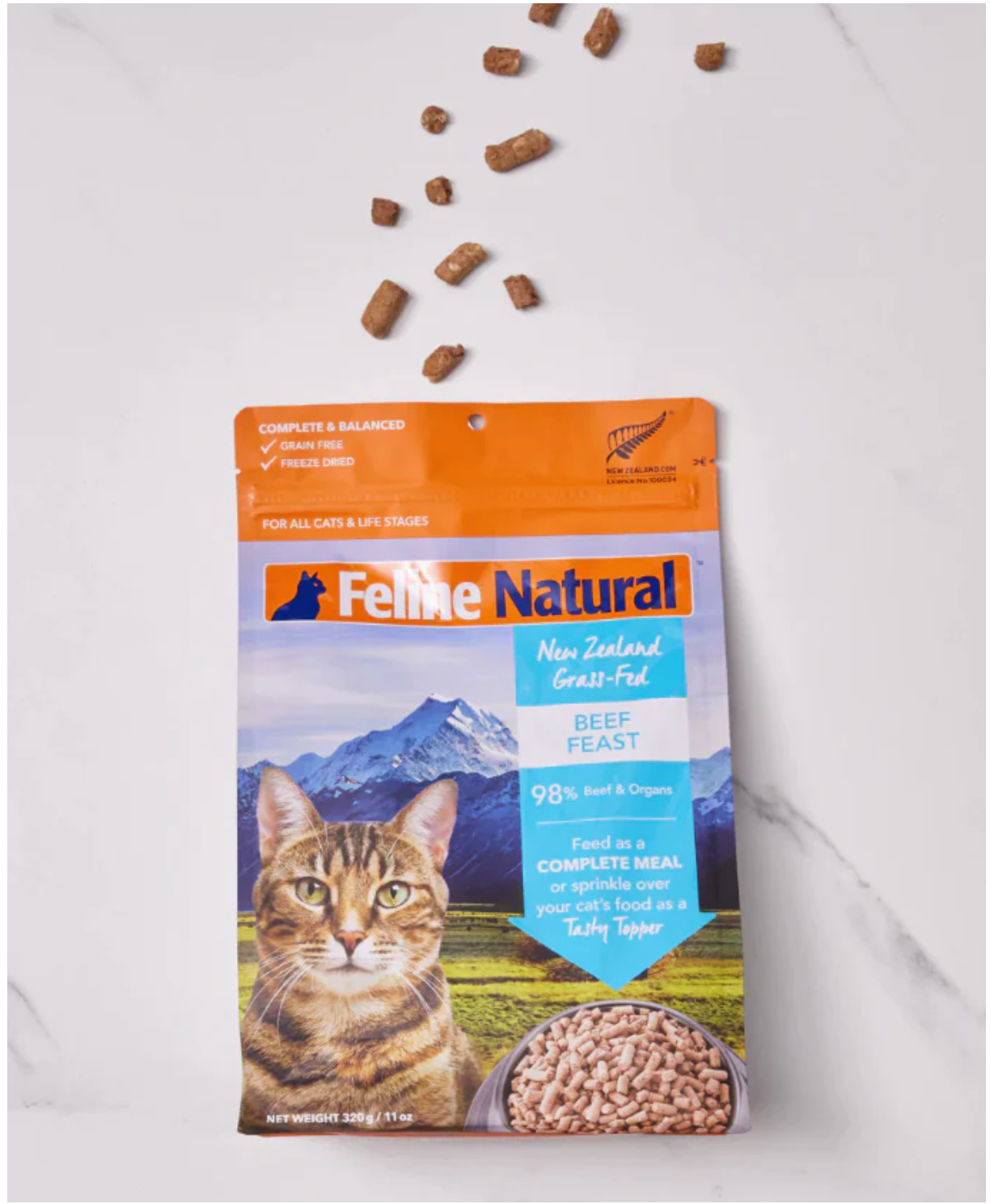 Feline Natural Beef Freeze-Dried Cat Food, 320g