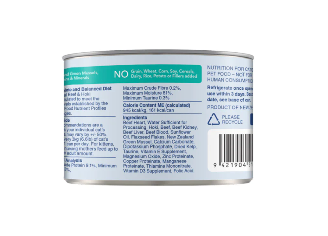 Feline Natural Beef & Hoki Canned Cat Food, 170g