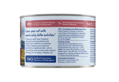 Feline Natural Chicken & Venison Canned Cat Food, 170g