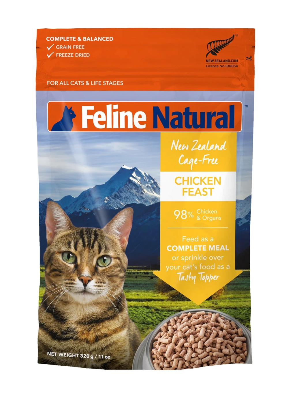 Feline Natural Freeze-Dried Chicken Feast 320g