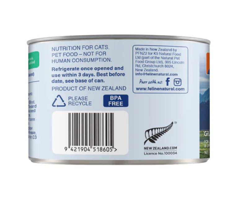 Feline Natural Lamb Canned Cat Food, 170g