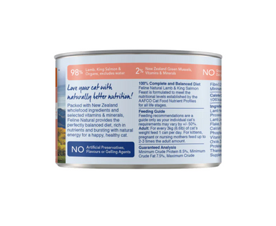 Feline Natural Lamb & Salmon Canned Cat Food, 170g