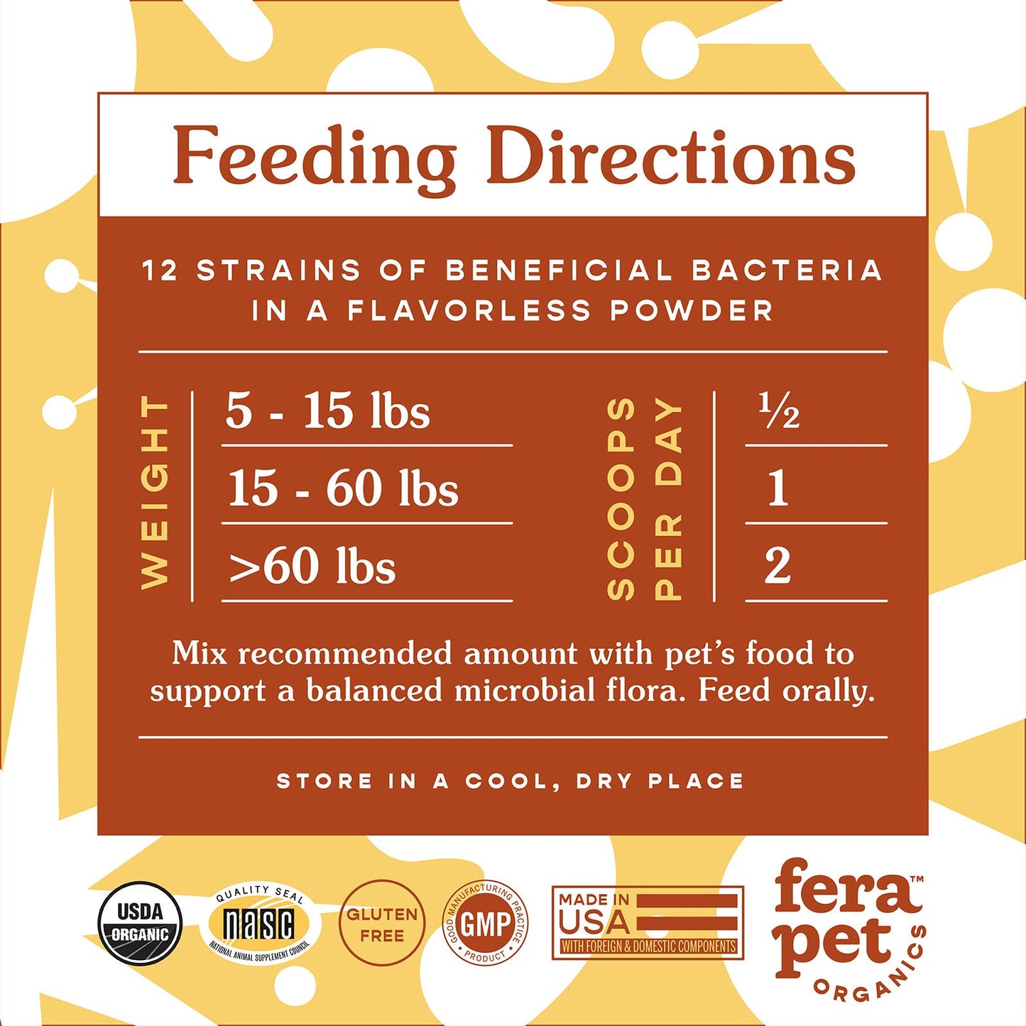 Organic Probiotics with Prebiotics for Dogs & Cats, 2.5oz