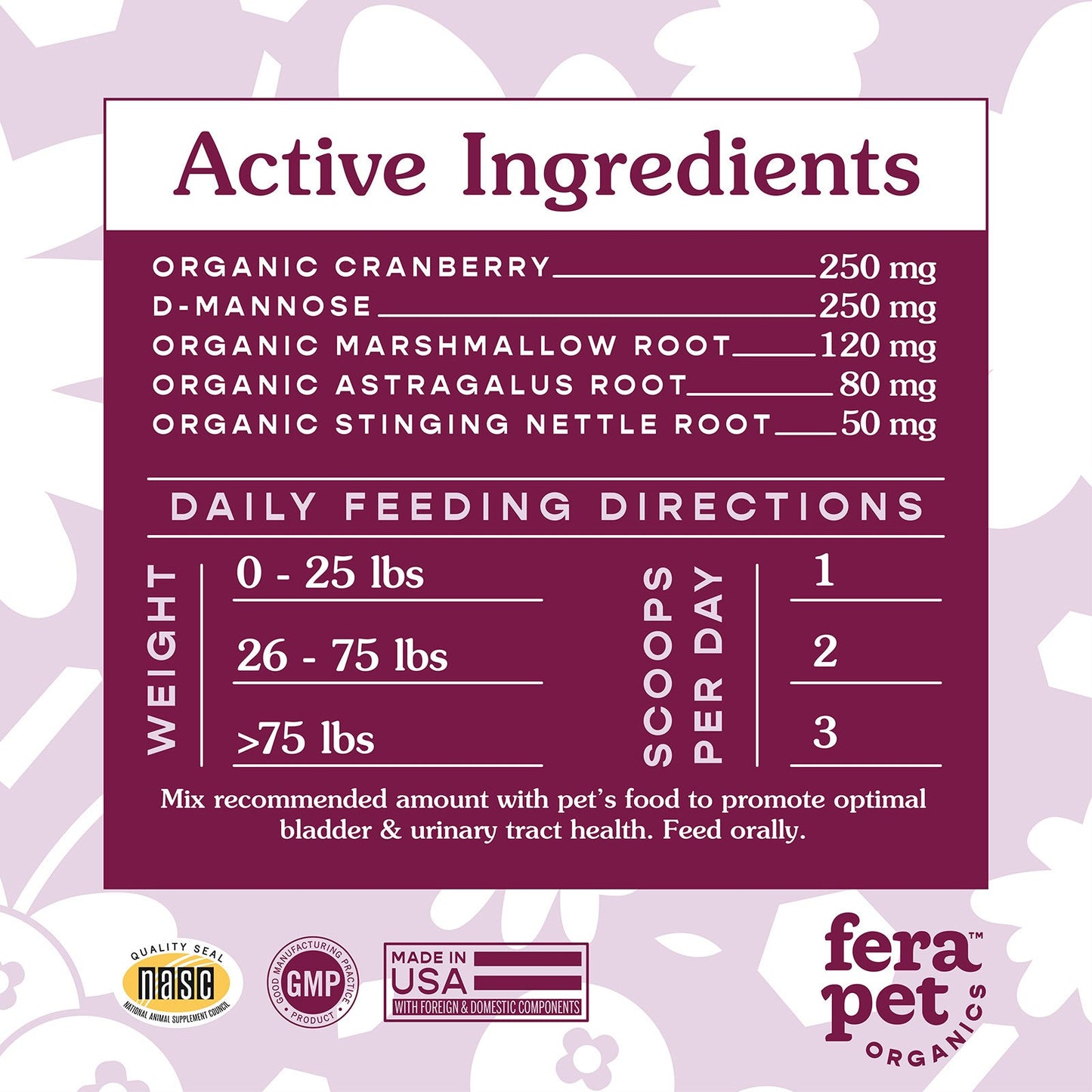 Fera Pet Organics Bladder Support Supplement for Dogs & Cats, 2.1oz