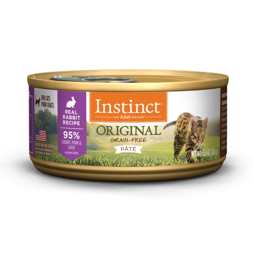 Instinct Original Grain-Free Pâté Cat Canned Food – Real Rabbit Recipe