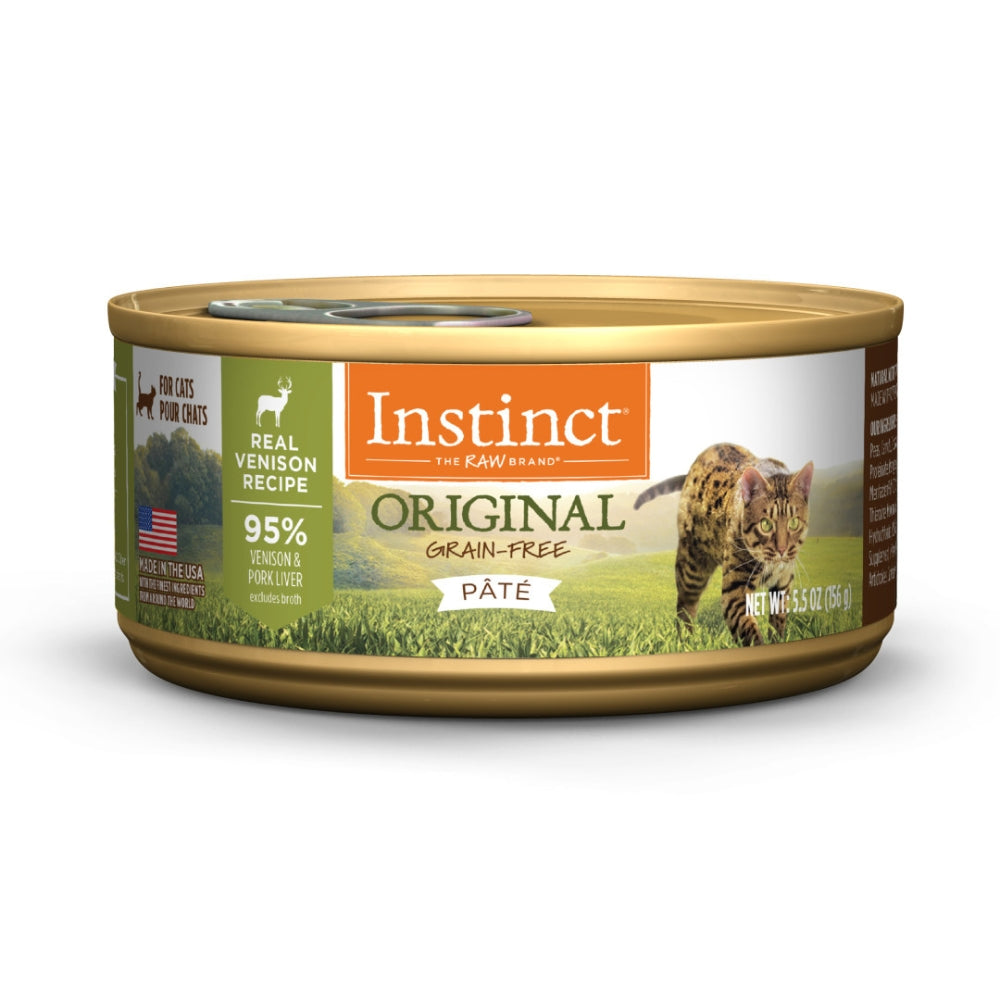 Instinct Original Grain-Free Pâté Cat Canned Food – Real Venison Recipe, 5.5oz