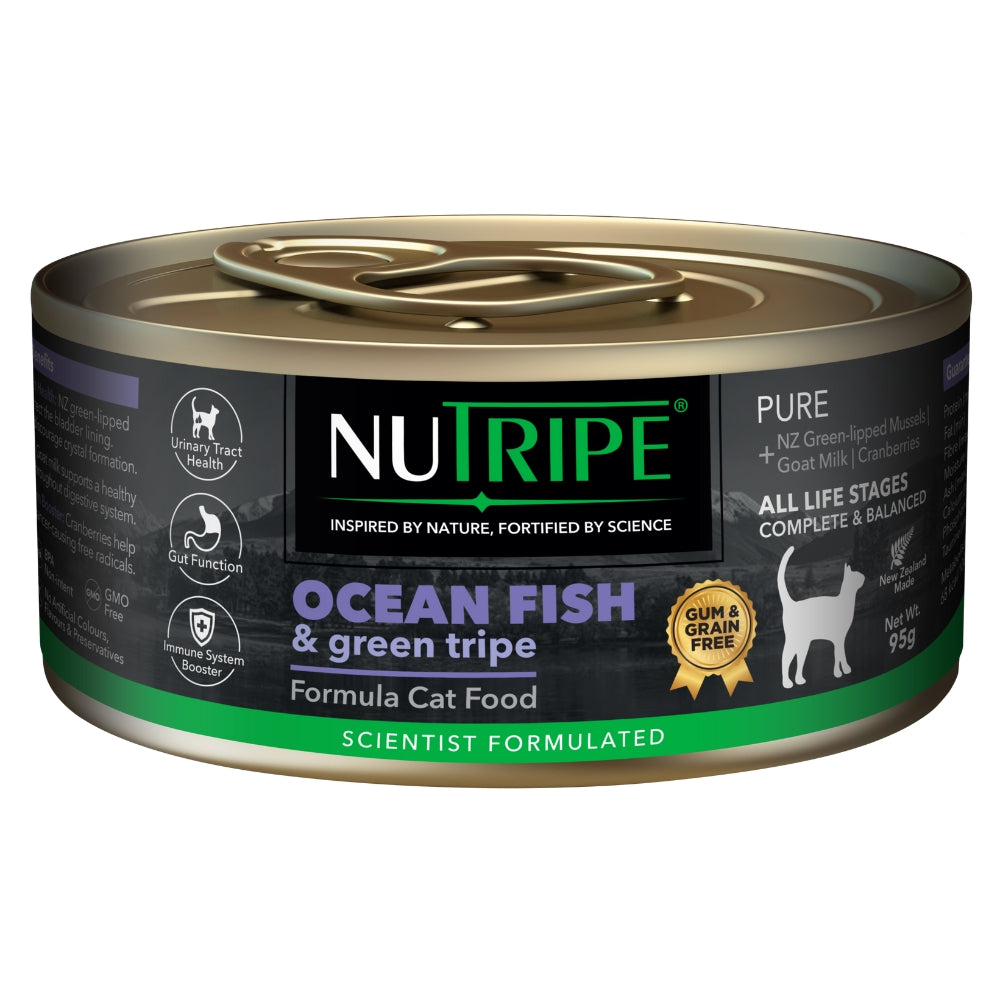 Nutripe PURE Wet Cat Food β Ocean Fish & Green Tripe, 95g