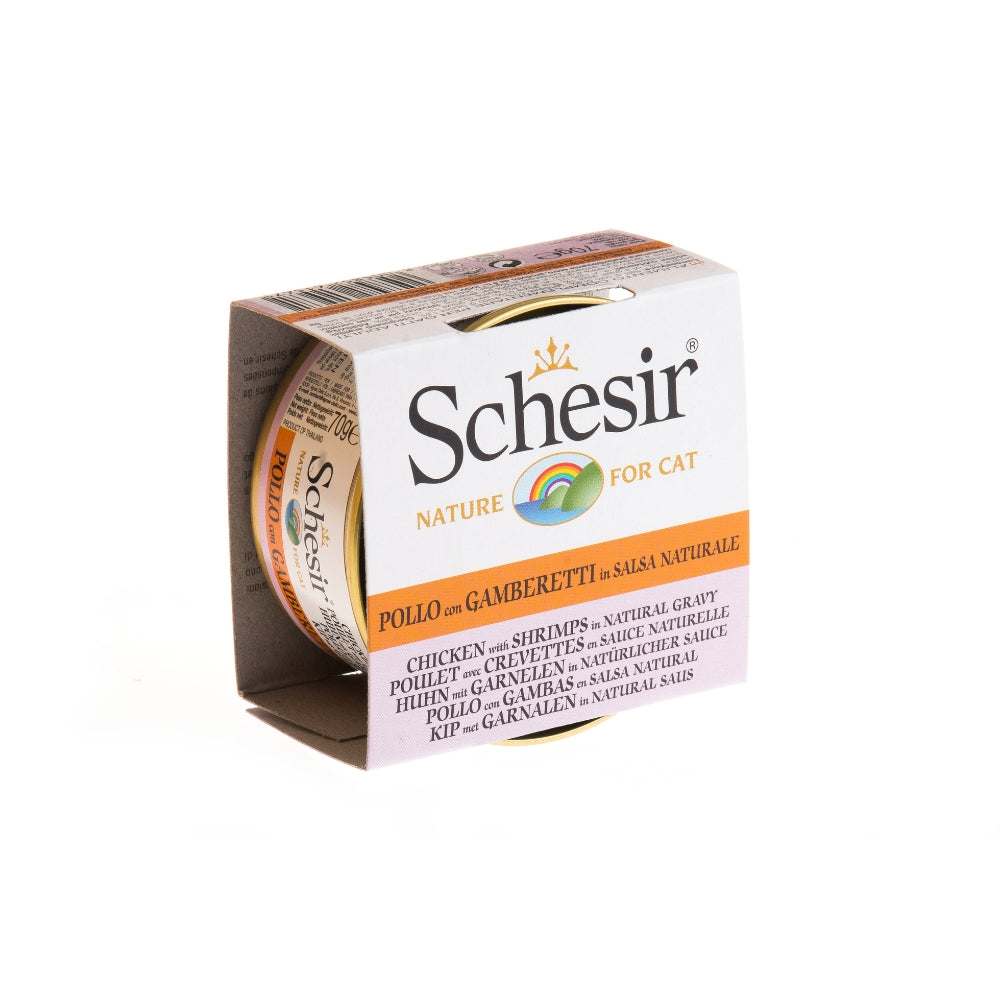 Schesir Chicken with Shrimps in Natural Gravy Canned Cat Food, 70g