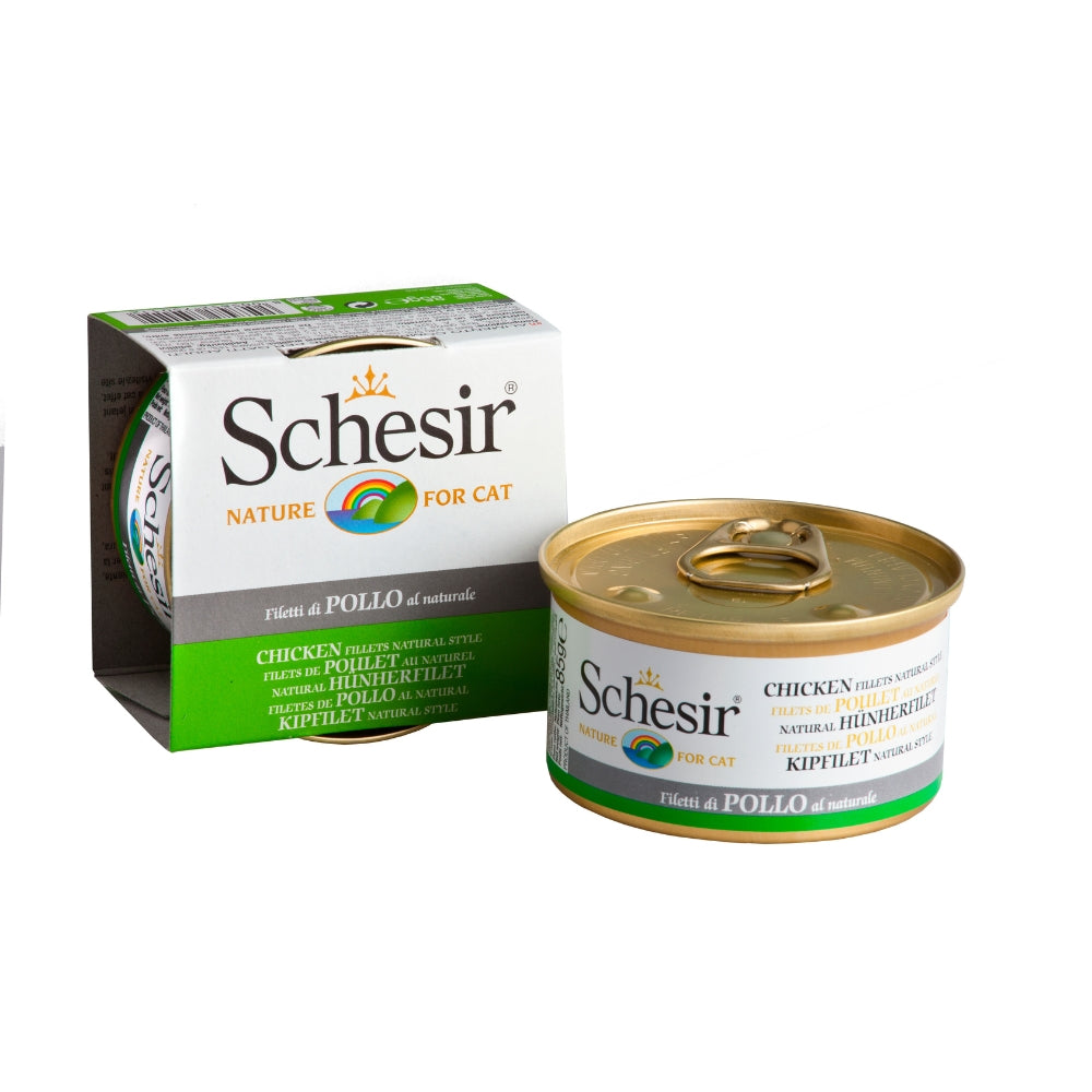 Schesir Chicken Fillet Natural Style in Water Canned Cat Food, 85g
