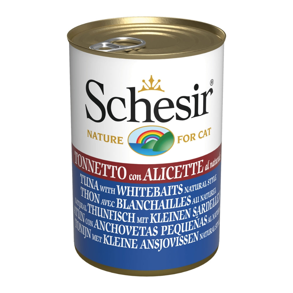 Schesir Tuna with Whitebaits in Water Canned Cat Food, 140g