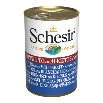 Schesir Tuna with Whitebaits in Water Canned Cat Food, 140g