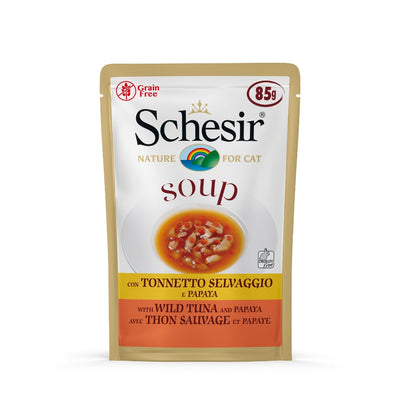 Schesir Wild Tuna and Papaya Cat Food Soup Pouch, 85g