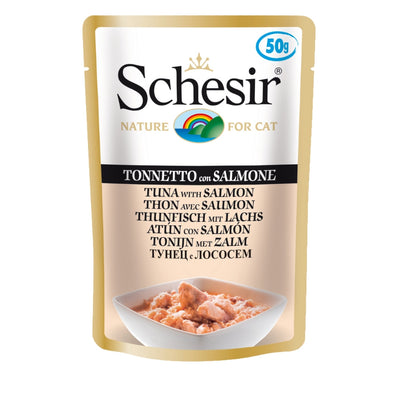 Schesir Tuna with Salmon Cat Food Pouch, 50g