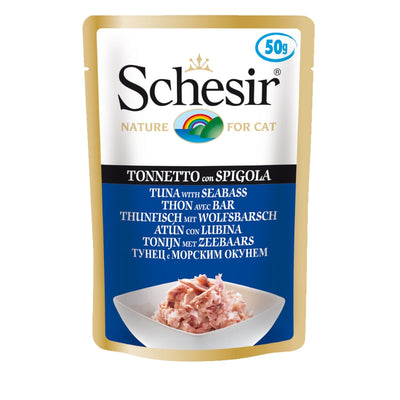 Schesir Tuna with Seabass Cat Food Pouch, 50g