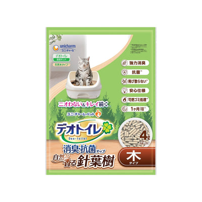 Unicharm Wood Pellets Cat Litter, 4L