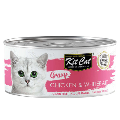 Kit Cat Gravy Chicken & Whitebait Canned Cat Food, 70g