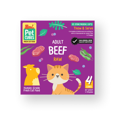PetCubes Beef Frozen Raw Cat Food