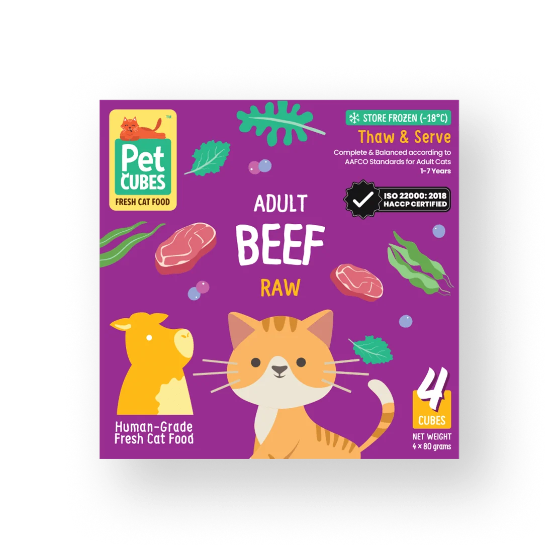 PetCubes Beef Frozen Raw Cat Food