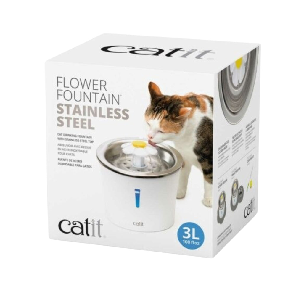 Hagen Catit Flower Fountain Stainless Steel with LED Indicator 3L