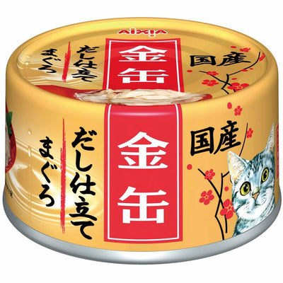 (Carton of 24) Aixia Kin-Can Dashi Tuna in Tuna Sauce Canned Cat Food, 70g